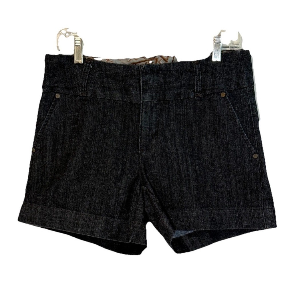 ONE 5 ONE Women's Mid Rise Dark Blue Wash Shorts Size 8 Casual Staple Vacation